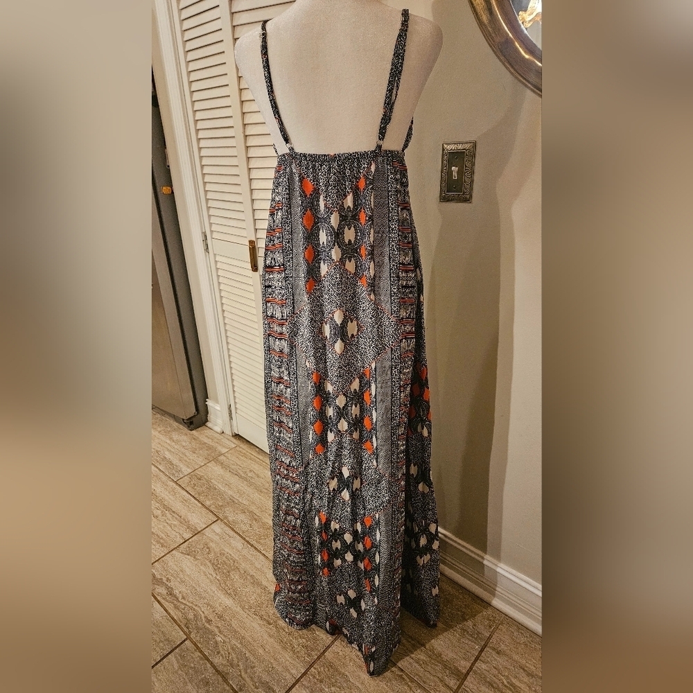 Gypsy 05 Silk Printed Maxi Dress Boho Triangle Top Small - Picture 10 of 13